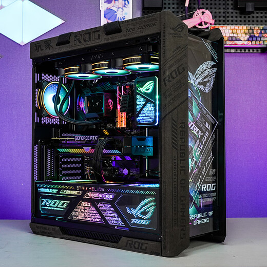 ASUS ROG family bucket host R7 9800X3D/9950X3D/5070TI/5080/5090 high-end game designer modeling rendering DIY assembly computer desktop R7 9800X3D丨RTX5080丨Specifications five