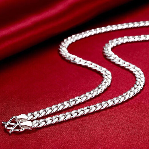 Fat Donglai same style men's platinum necklace platinum Pt950 men's platinum riding crop tank chain fashionable temperament for men 50 cm 25 grams 5 mm wide