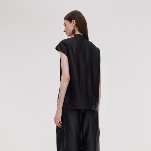 Gloria Xiangyun yarn silk top for women summer new Chinese style national style mulberry silk T-shirt 1E5L3B650 00B black XXS