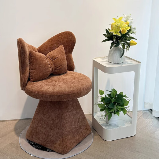 Tangke dressing table stool light luxury high-end designer butterfly chair rotatable girls bedroom cloakroom French makeup chair butterfly chair starry sky black rotatable