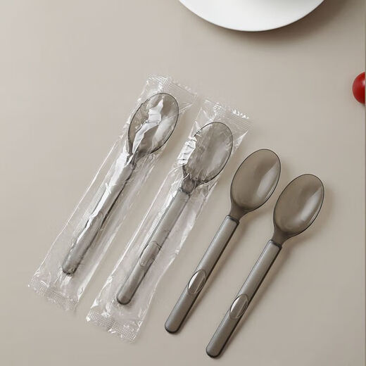 Food grade disposable American spoon thickened long handle light food commercial takeaway dessert spoon individually packaged 500 pieces individually packaged 12cm