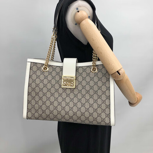 Guccipadlock Serie GG Bolso de hombro para mujeres Bagige/Ebony White Edge 479197KHNKG9761