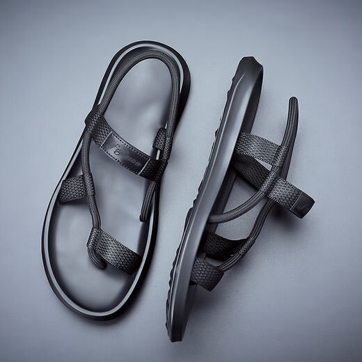 Ttpmer Sandalen für Männer koreanischer Stil weicher Sohle ohne Schlupf-Casual Beach Schuhe tragen grüne trendige trendige trendige Männer Sandalen schwarz 9866 38