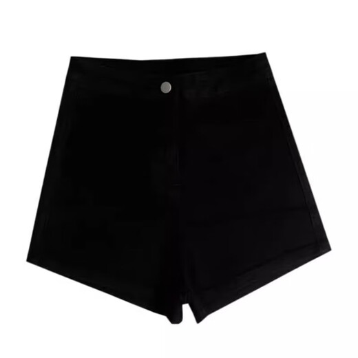 JIOESC denim shorts super shorts new summer bag hip high waist slim stretch hot pants versatile hot girl casual outer wear pants black M