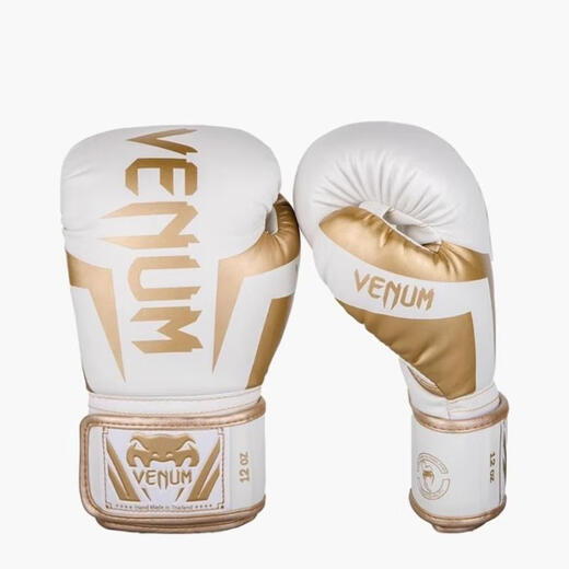 VENUM毒液【滔搏运动】 男女Venum ELITE 拳击手套 白/金色装备 VENUM-1392-226 10oz