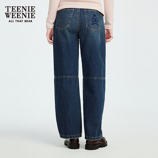 Teenie Weenie Bear Женские джинсы 2025 Осень Осень Новый Ретро вымыл Slack Comfort Pants Medium Blue M