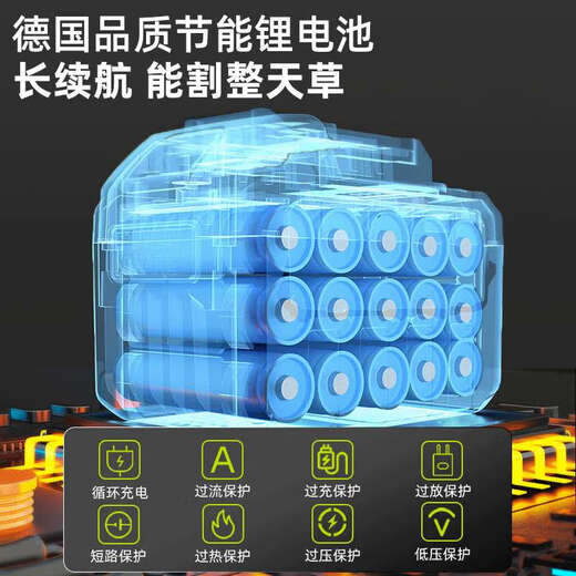 Yusenyi Elektrischer Lithium-Ionen-Rasenmäher, wiederaufladbarer kleiner Haushaltsrasenmäher, multifunktionaler Rasenmäher, bürstenloser Hochleistungs-Rasenmäher, exklusives Modell 11980AW, ein elektrischer
