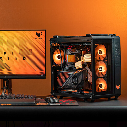 ASUS TUF family bucket 9800X3D/RTX5080 host RTX5090D/GT502 desktop thousand-frame e-sports live broadcast design rendering DIY assembly computer complete machine assembly machine with one 9800X3D+RTX5070 TUF
