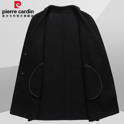 Pierre Cardin 100% sheep wool double-sided woolen coat men's windbreaker mid-length woolen coat casual jacket for men