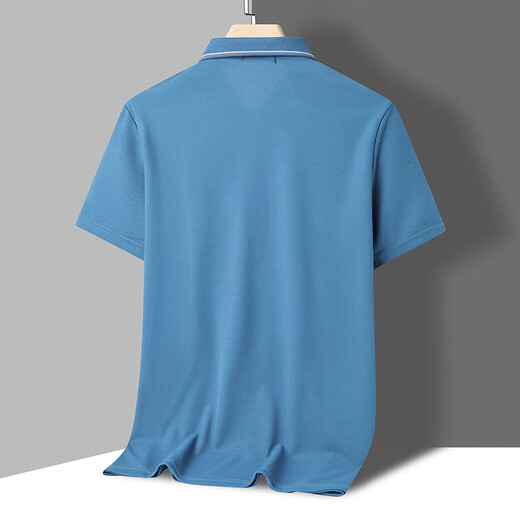 
LA HaiLan Home (HLA) The same style, the same style, the middle-aged and elderly men's short-sleeved polo shirt, middle-aged summer loose top 9903 white strips M 165_[115Jin[Jin equals 0.5 kg]]