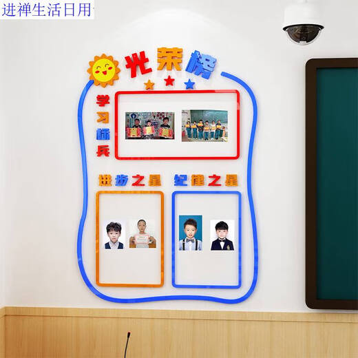 Yonghuan Klassenkultur Konstruktion Star Grundschule Ehrenliste Wall Aufkleber Schüler Stil Bildungsfoto Klassenzimmer Dekoration 3878 Ein Typ extra groß
