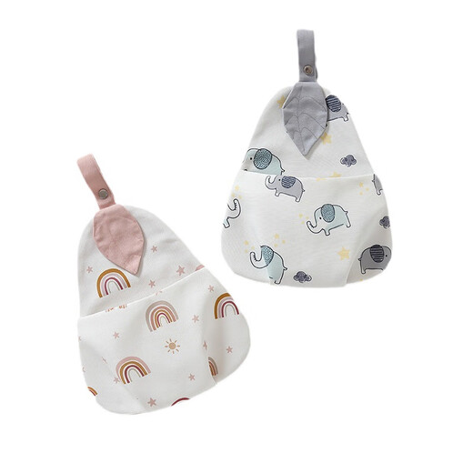 Baby crib hanging bag hanging basket bedside storage bag children multifunctional washable diaper storage bag bedside storage bag leaf rainbow hanging bag (leaf pear-shaped storage bag)