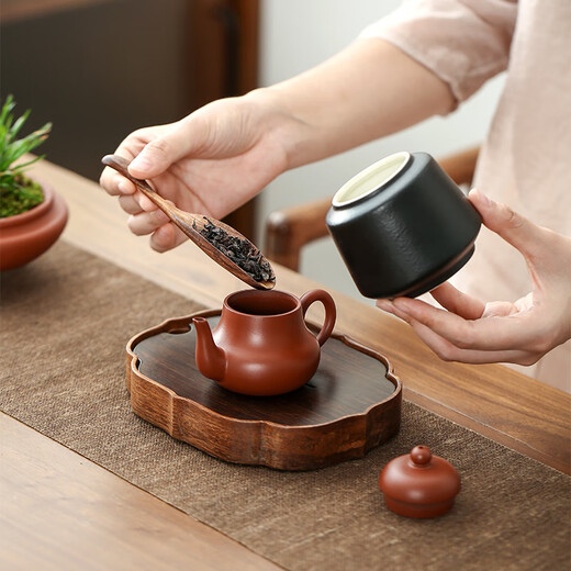 Wen Yijia tiger spot sandalwood small tea shovel solid wood purple sandalwood tea spoon household tea Zeliujunzi accessories measuring spoon single spoon tiger spot sandalwood small tea shovel