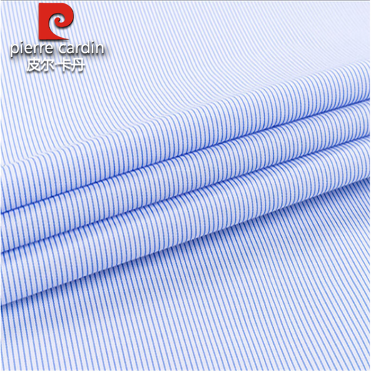 Pier Cardin Auténtico Xinjiang Camisa de hierro Pure Cotton Free Iron Free de manga larga para hombres 2025 Spring de mediana edad y edad avanzada Anti-Wrinking Formal Wear Camiseta de pulgada a rayas 8W6626 40 130 ~ 140