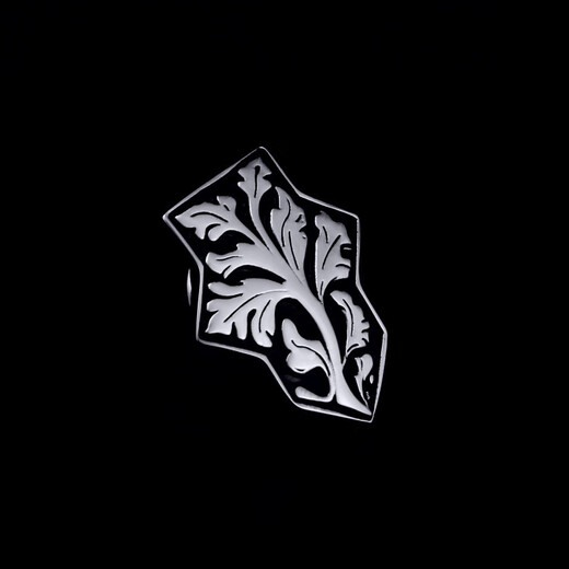 次嘉男士胸针男士领针西装胸针西服胸花镀白金材质银色/金色风信子叶 银色镀白金风信子叶胸针+袖扣套