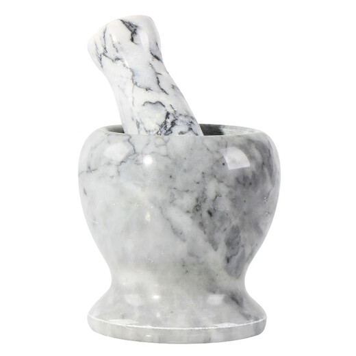 Ceramic garlic pounder stone garlic mortar household old-fashioned traditional garlic pounding jar garlic jar pounding garlic jar small four seasons floral + wooden hammer