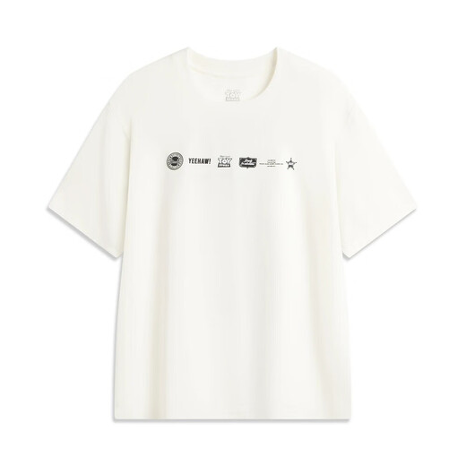 Li Ning Comfortable Short Sleeve Men's T-Shirt 2025 Summer Sports and Casual Top T-Shirt Loose Breathable AHSV679 Milk White AHSV679-1 S