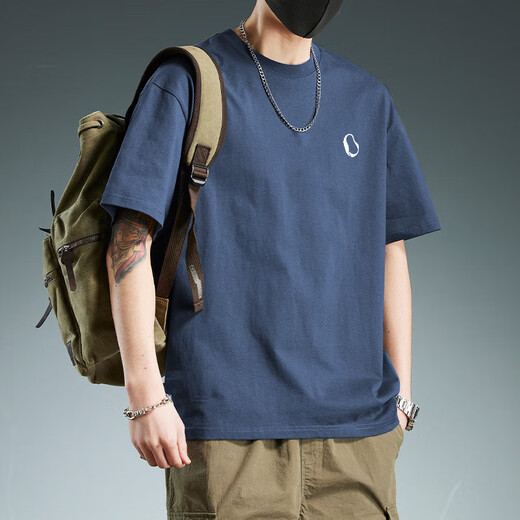 海澜之家 HI-T日系200g重磅短袖t恤男款纯棉圆领宽松纯棉宽松白色打底衫夏季T恤 白色纯棉短袖-9197 M 【建议110-130斤c