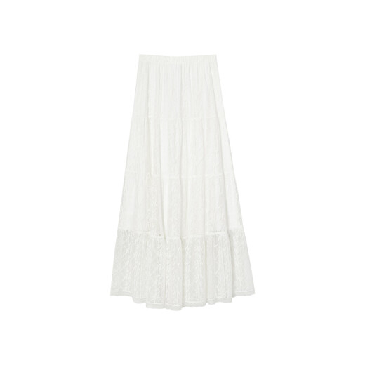 
Eifli (eifini) Eifli white moonlight lace temperament flowing cake skirt for women 2025 summer new light men tea break skirt white S 80-110Jin [Jin equals 0.5 kg]