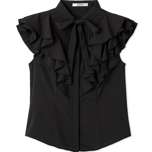 SNIDEL2025 AUTUME ET HIVER NOUVEAU produit Sweet Ruffle Fleece Bow Shirt Top SWFB254036 Grey Single Taille