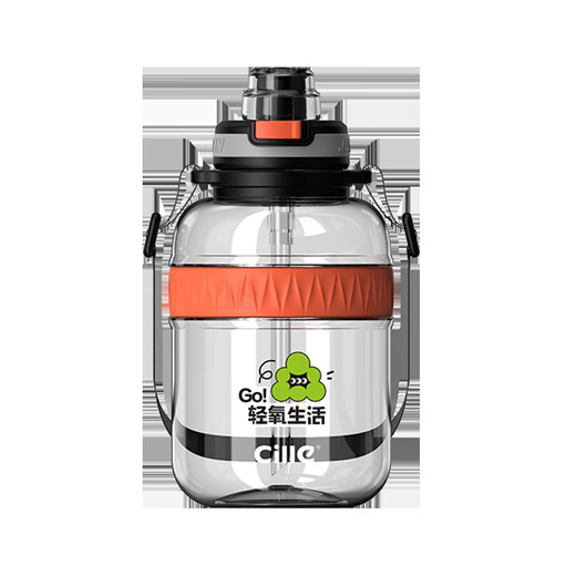 El nuevo hervidor de paja deportivo de alto aspecto de Xile, vaso de plástico transparente, vaso de agua para exteriores, vaso espacial para hombres y mujeres, rosa canela 1000ML