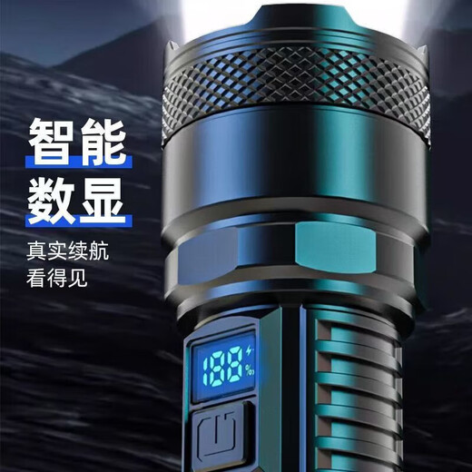 Strong light explosion king, strong light flashlight, rechargeable outdoor lamp, ultra-bright xenon searchlight, long-range beam lamp, ultra-long battery life, large capacity, household multifunctional, convenient and durable, high-brightness T-shaped lamp