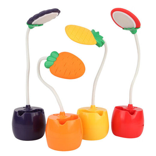 USB plug-in table lamp LED cartoon desktop ornament children's gift night light cute little desk lamp kindergarten gift colorful fruit + pen holder function + plug-in style random color