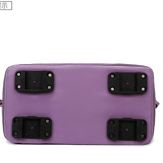 HUAJI Travel Storage Bag Foldable Hand-held Trolley Bag with Wheels Dry and Wet Separation Storage Bag Expandable Duffel Bag Black