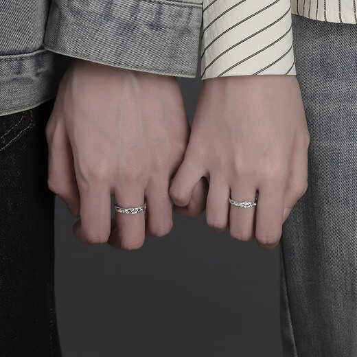 Lipan sterling silver S999 solid silver Gemini couple's ring, adjustable ring, as a birthday gift for Chinese Valentine's Day, Gemini couple's ring, customized