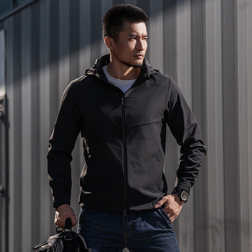 Dragon Tooth third generation Dragon Tooth Hidden Hua hooded jacket for men, comfortable and versatile casual jacket for business commuting, dark gray green 170/92A, height 168-173, weight 125-140