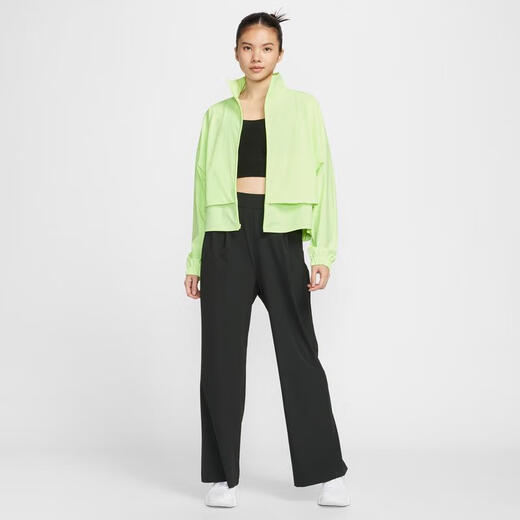 
Nike (NIKE) women's zipper breathable quick-drying light wet mesh splicing casual fluorescent yellow-green sports jacket HJ0964-701 M