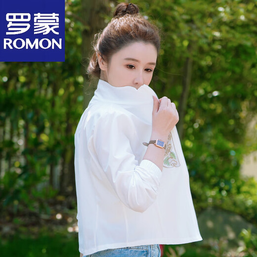 罗蒙（ROMON）中式国风短款防晒衣女外穿2025夏季新款轻薄款外套小个子刺绣上衣 粉红色 S 【建议70-90斤】