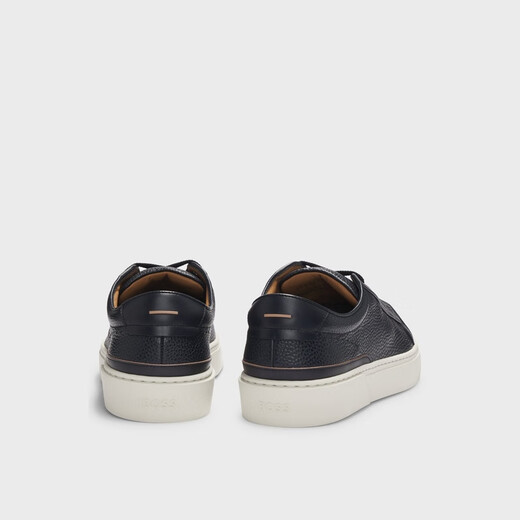 Hugo Boss Black Gary Grain Leder -Turnschuhe mit Logo Spitzenring 50543657_401 39