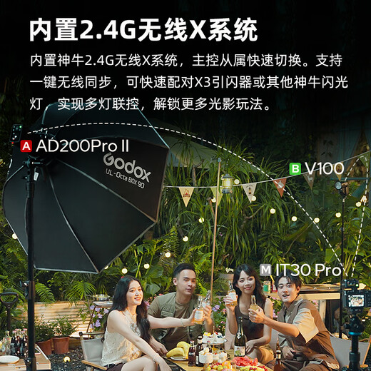 Godox iT30Pro touch screen flash small hot shoe interface camera top flash small square convenient outdoor shooting portrait digital micro single black Fuji version