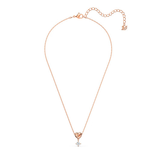 施华洛世奇（SWAROVSKI）LifelongHeart爱心链坠项链吊坠女饰品配饰秋冬毛衣链官方旗舰正 镀玫瑰金色