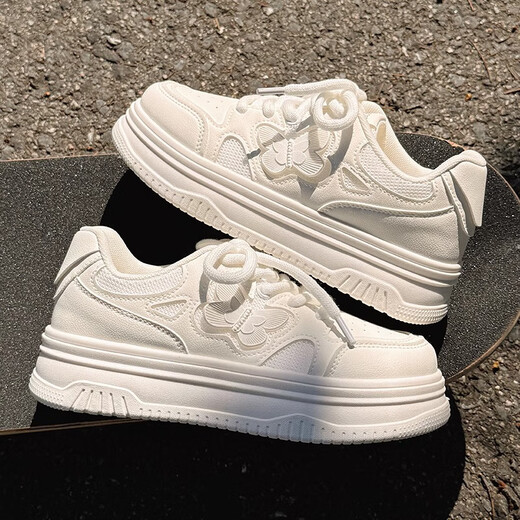 Specht dick gelöste kleine weiße Schuhe für Sommer Frauen 2025 Neue dünne atmungsaktive Frauenschuhe mit Rocksport und Freizeitschuhen für Frauen Weiß 38 (240 mm)