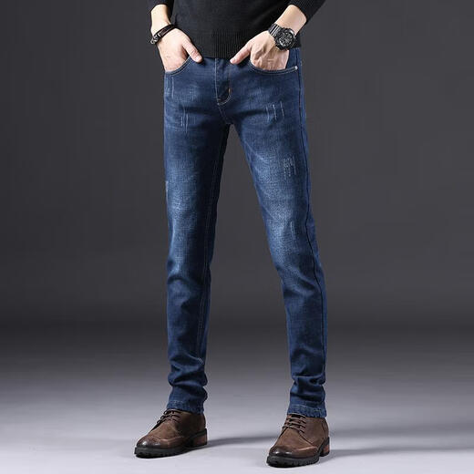 Sieben Wolves Offizielle Website Flagship Store Blue Black High-End Jeans Herren Spring- und Herbststil Slim Feet 2025 Neues, vielseitiges, elastisches 1049-Grau-reguläre 28_Wait-Umfang [2 Fuß 1]