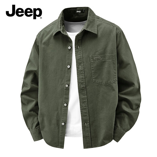 JEEP long-sleeved shirt men's 2025 spring and autumn coat new casual loose versatile cotton work shirt