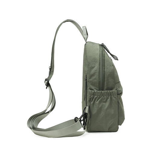 Women's backpack lightweight nylon small schoolbag simple and versatile backpack crossbody bag khaki
