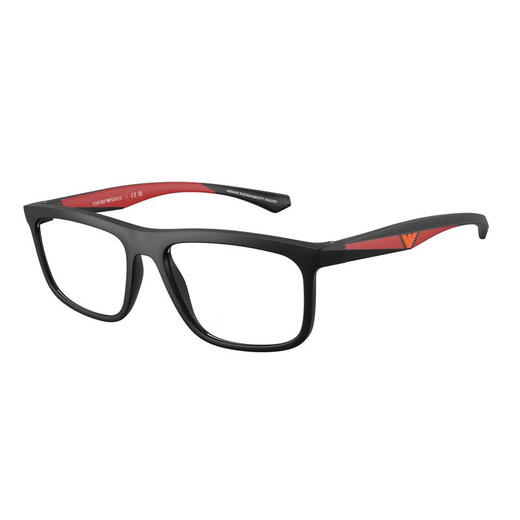 Emporio Armani Square Full Frame Matte Brown Men's Optical Glasses Frame Modify Face Shape Business and Casual 5009 Matte Black 55-17-145