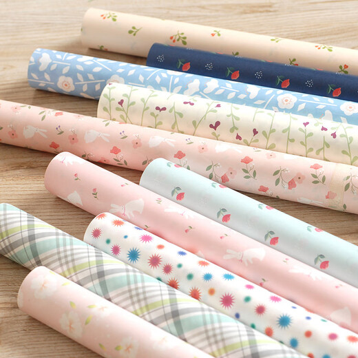 
Yuyu Japanese and Korean ins style small fresh floral student bag book paper Valentine's Day Christmas decoration DIY handmade paper gift wrapping paper birthday gift paper wallpaper large 15054 (10 pictures) [52x75cm]