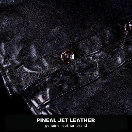 PJL men's classic all-match classic shirt short lapel retro motorcycle lapel shirt leather jacket black 2XL (175Jin Jin is equal to less than 0.5kg)