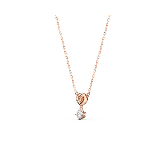 施华洛世奇（SWAROVSKI）LifelongHeart爱心链坠项链吊坠女饰品配饰秋冬毛衣链官方旗舰正 镀玫瑰金色