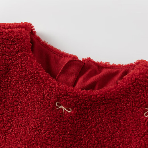 David Bella children's plush vest dress winter dress girls warm red new year skirt children's clothing