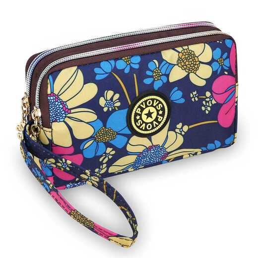 
PSVORT cross-border fashion zipper long wallet key bag hand-held fabric coin wallet mobile phone bag manufacturer Y5516 purple without specifications