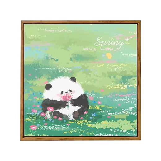 三栖虎花花填充涂色手工手绘涂鸦丙烯油彩画装饰画 hy3888 40*40cm加厚实木内框+装饰外框