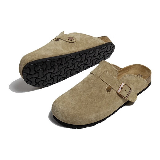 Devo Life Genuine Leather Cork Boking Fishing Birken Zapatos Biras de vaca Semi-Tork Splolo Sombry Bag Bag Head 6231 Color de arena todo incluido 43 (zapatos para hombres)
