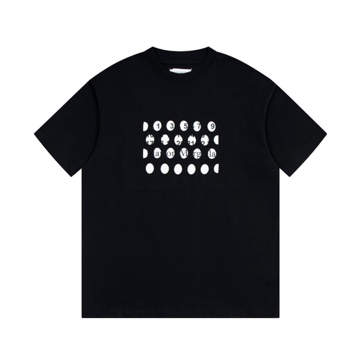 LEE KIDSMaisonMargiela马吉拉短袖MM6倒置logo数字乱码宽松纯棉T恤 679黑色 S