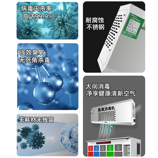 Aijenu wall-mounted ozone generator food factory workshop garbage room deodorization and odor air sterilization purification and disinfection machine 20g upgrade (remote control timing) (big fan)