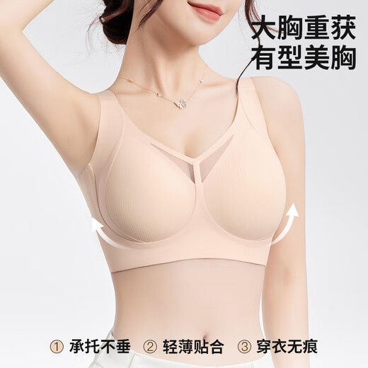 Les gros seins de Tingmei montrent de petits sous-vêtements pour les femmes avec tirant et tirant et fermement le soutien supérieur pour empêcher de s'affronter et de collecter les seins secondaires sans anneaux d'acier Sports Bra